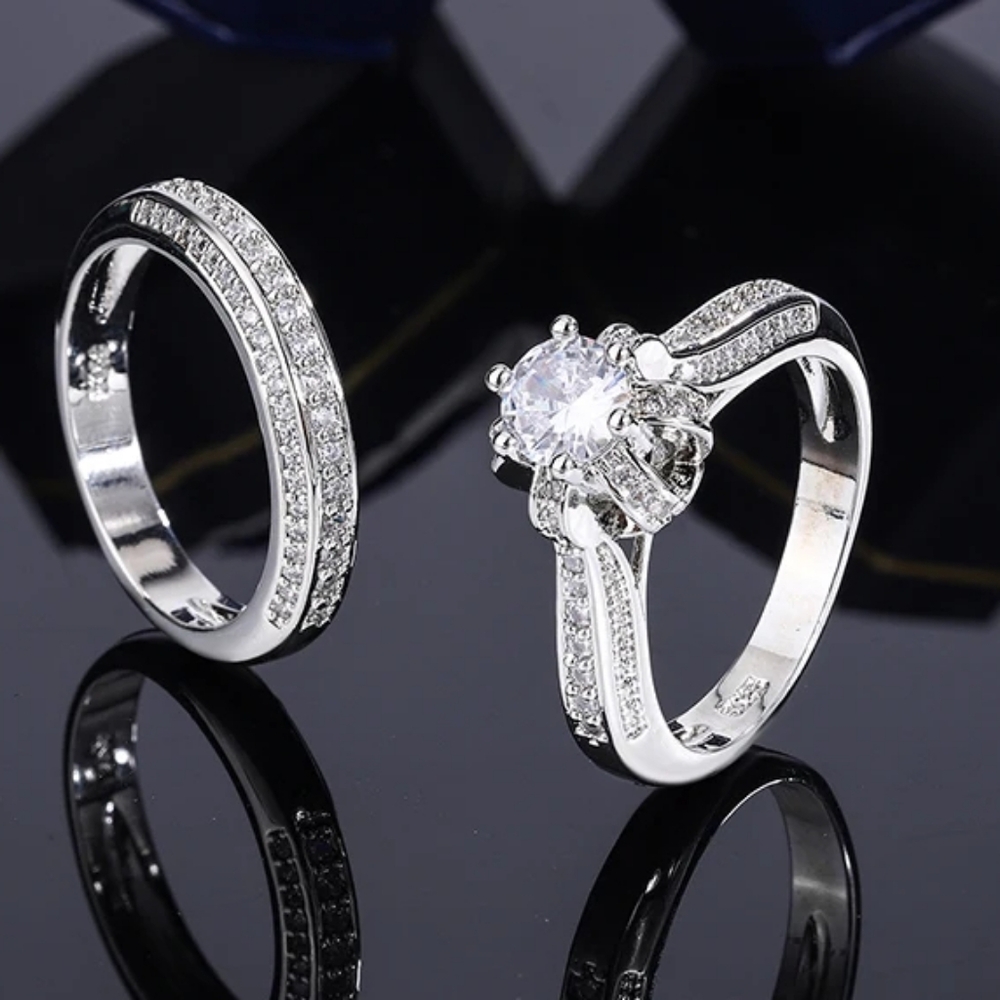 Sterling silver diamond ring
